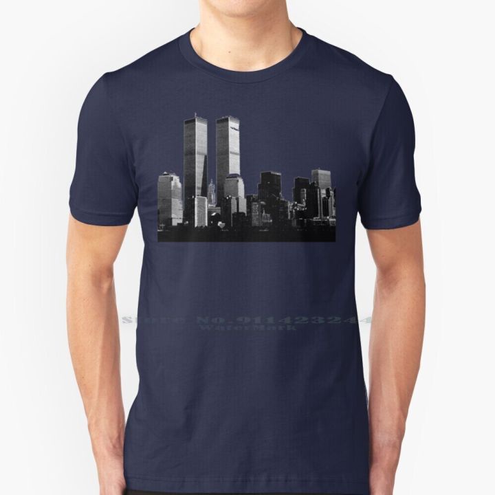 twin-towers-t-shirt-cotton-6xl-buildings-twin-towers-new-york-city-usa-manhattan-world-trade-center-patriotic-skyline-nyc-swag