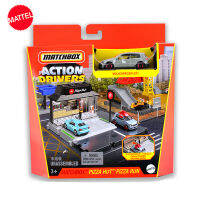 Original Mat Match Action Drivers รถพิซซ่า Hut พิซซ่า Run Playset Bus Station ฉากรถของเล่นสำหรับชายการศึกษา Prop
