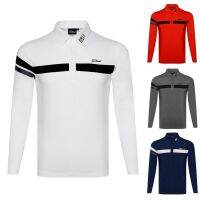 DESCENTE เสื้อโปโลชาย Cameron1 TaylorMade1ใหม่ Mizuno,เสื้อโปโล PING1ระบายอากาศแขนยาวแห้งไวเหงื่อแห้งเร็วเสื้อยืดเข้ารูปพอดีกลางแจ้งกีฬาและพักผ่อนใส่ตีกอล์ฟ