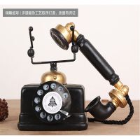 Vintage Home Phone Retro Telephone Decoration Resin Model American Industrial Wind Living Room Imitation Handicraft Ornaments