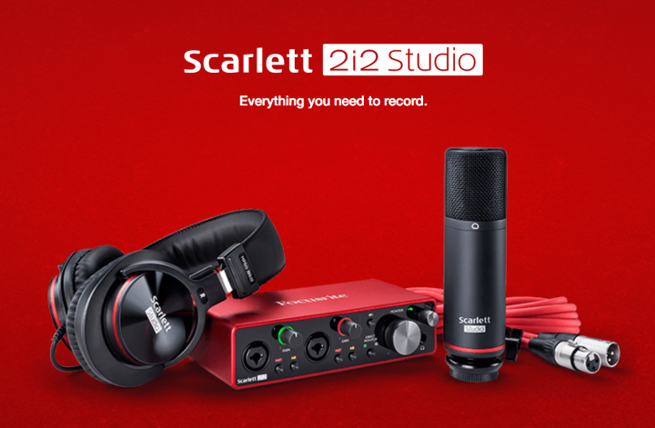 Focusrite Scarlett 2i2 Studio 3rd Gen USB 2.0 Interface w/ Mic, Headphones