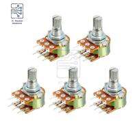 5PCS WH148 1K 5K 10K 50K 100K 500K 1M Ohm 15mm 6Pin Shaft Amplifier Dual Linear Taper Rotary Potentiometer Resistors for Arduino