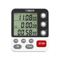 Kitchen Timer Digital Timers 3 Channels Magnetic Count Up &amp; Countdown Timer Clock With Large LCD Display And Adjustable Volume