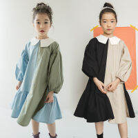 Spring Teen Girls Dress Two Colors Patchwork Children Cotton Dress Baby Princess Dress Toddler Ruffles Dress,#3796