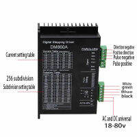 สเต็ปเปอร์ไดรฟ์สองเฟสแบบดิจิทัล DM860A AC18-80V ขับสเต็ปเปอร์มอเตอร์57/86ตัวขับ DM860A 256ส่วนย่อย DSP โมดูลมอเตอร์เสียงเงียบความเร็วสูงแบบดิจิตอล