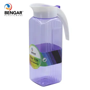 Plastic Pitcher Slim Jug Lid Square 1.2L Kitchen Fridge Door Water