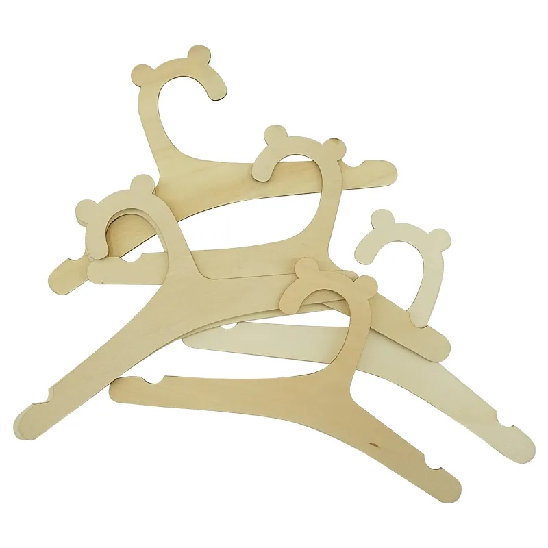 5/10Pcs Baby Wooden Clothes Hanger Creative Room Decoration Kids