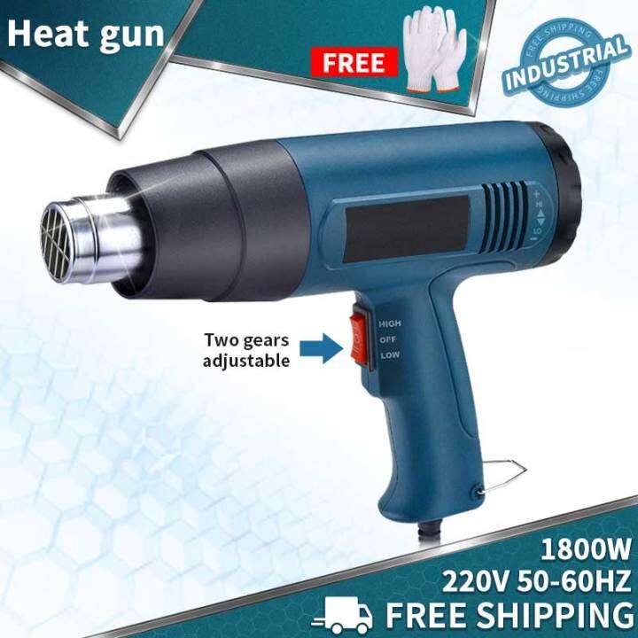 Heat gun blower heavy duty for pvc pipe 100 ORIGINAL With Nozzle 1800W Adjustment portable hot