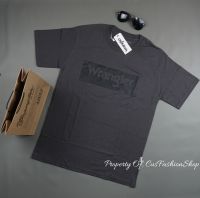 เสื้อยืดผู้ชาย Wrangler นำเข้าเสื้อยืดสหรัฐอเมริกานำเข้าเสื้อยืดสีดำเทาเข้ม