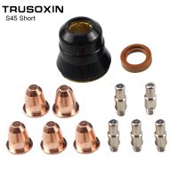 12PCS Plasma Cutter S45 Torch Trafimet Consumables Kit PR0110 Short Electrode PD0116 Short Tip Gas Diffuser PE0106 Nozzle Cup