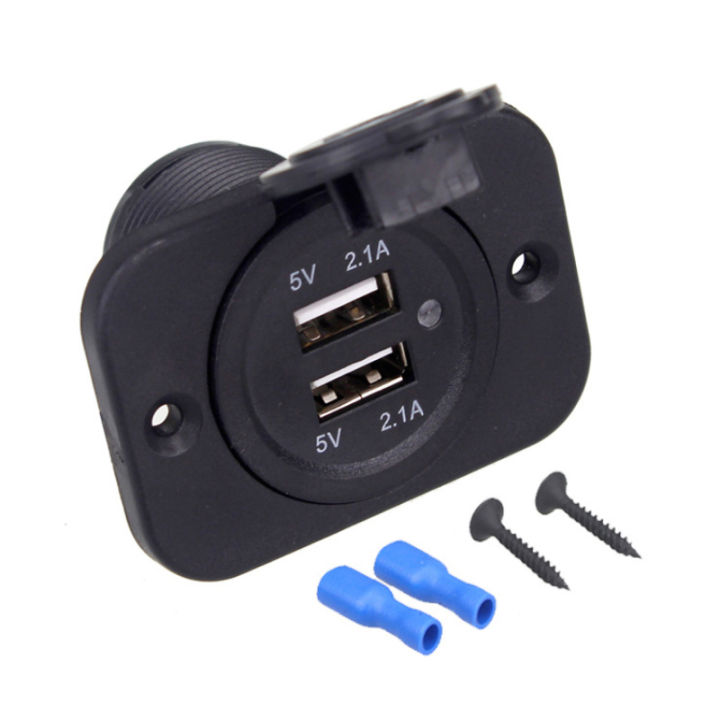 dual-usb-charger-ซ็อกเก็ตแผงกันน้ำ-3-1a-4-2a-power-outlet-อะแดปเตอร์ไฟ-led-12-24v-สำหรับรถเรือ-marine-โทรศัพท์มือถือ-kdddd