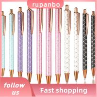 ปากกาลูกลื่นแบบกดหมึกดำ RUPANBO039392692 1.0มม. 11ชิ้นปากกาลูกลื่นแวววาวน่ารักโลหะผู้หญิง