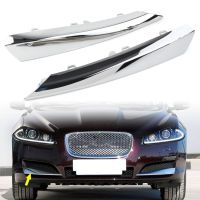 ☍✎❃ 1Pair Car Front Bumper Grille Side Molding Trim Grill Left Right For Jaguar XF 2012 2013 2014 2015 Chrome ABS Car Accessories