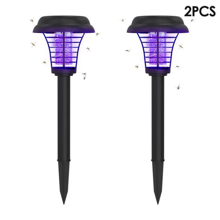 2ชิ้นพลังงานแสงอาทิตย์-led-นักฆ่ายุงกลางแจ้งพลังงานแสงอาทิตย์แสงโคมไฟสำหรับใช้ในร่มและกลางแจ้ง