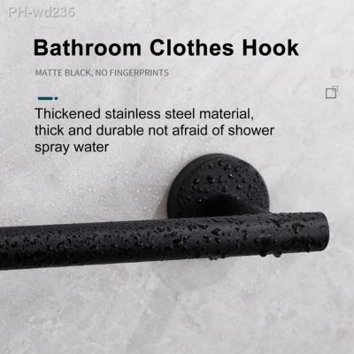 Thickened Rod Towel Bar Heavy Duty Stainless Steel Bathroom Organizer Set Towel Bar Roll Paper Holder Coat Hat Hook for Modern