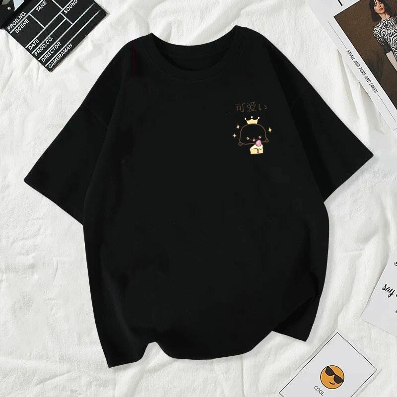 เสื้อยืดแขนสั้นแฟชั่นน่ารักวินเทจเสื้อยืดลาย