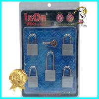 กุญแจคีย์อะไลก์ ISON 899 CS40/5 40 มม. แพ็ก 5 ตัวKEYED ALIKE PADLOCK ISON 899 CS40/5 40MM 5EA/SET **สินค้าแนะนำ**