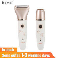 Kemeiจัดส่งฟรี2In1เครื่องกำจัดขนไฟฟ้ากันน้ำPlainlessที่โกนขนชาร์จไฟได้Faceรักแร้Bodyเครื่องโกนหนวดบิกินี่Trimmer