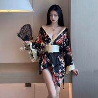 Sexy underwear Showa geisha kimono war robe temptation deep V private room sexy improved cos Nightgown Pajamas 0KR2