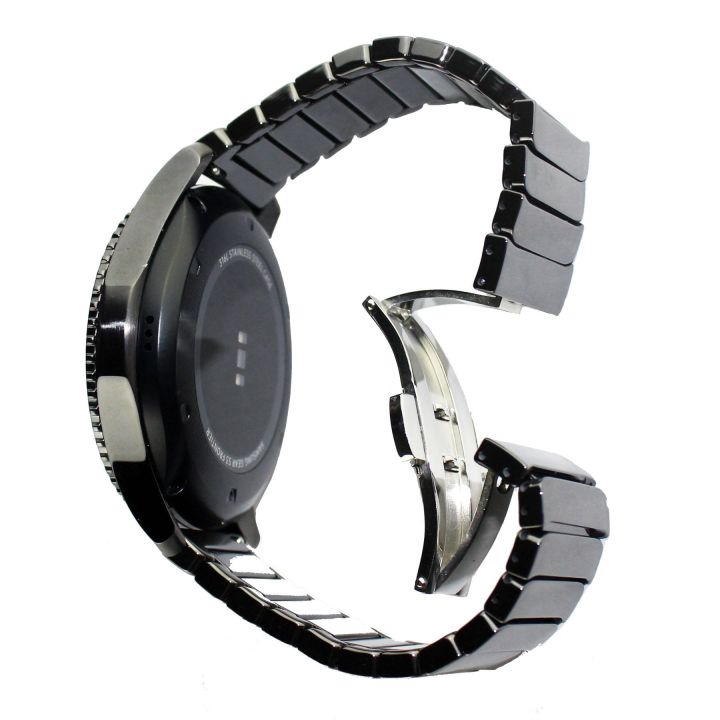 20-มม-สีดำสีขาวสายนาฬิกาเซรามิคสร้อยข้อมือสำหรับ-samsung-galaxy-gear-s2-classic-sm-r732-band-ผีเสื้อหัวเข็มขัดเข็มขัดนาฬิกา