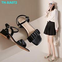 The fairy spring is thick with the Roman sandals women new French high-heeled shoes womens ins