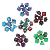 7Pcs Polyhedral ลูกเต๋า Double-Colors Polyhedral เกมลูกเต๋าสำหรับ RPG Dungeons And Dragons DND RPG MTG D20 D12 D10 D8 D6เกมตาราง