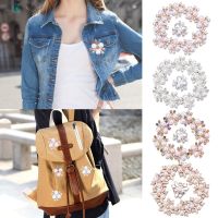 【CW】 10PCS Rhinestone Buttons Sparkling Hairpins Flower-shaped Decoration Sewing Accessories