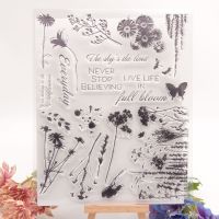 【YF】◘  Flowers bird Scrapbook Paper Transparent Decoration Gifts Rubber for Card Scrapbooking