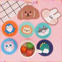 Yumi วัสดุกันลื่น ​ล้างได้  ทนความร้อน ที่รองแก้ว PVC ลายการ์ตูน Cartoon PVC Coaster สปอตสินค้า