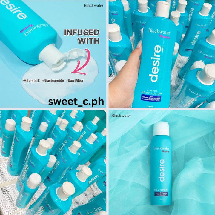 Blackwater Perfume Body Lotion 600ml (Desire) Blackwater Deo Spray