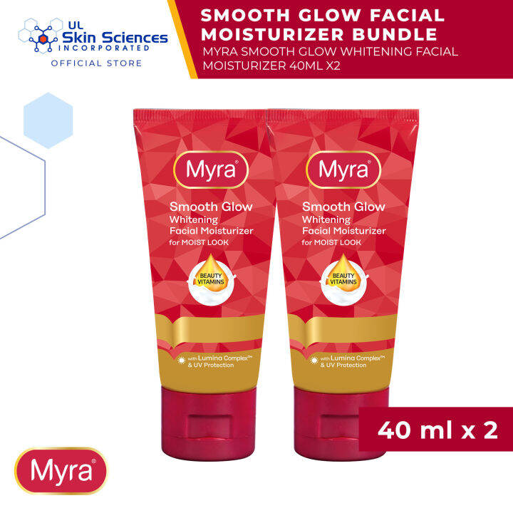 Myra Smooth Glow Whitening Facial Moisturizer 40ml x2 Lazada PH