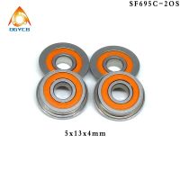 10pcs ABEC7 SF695 2RS 5x13x4 mm Stainless Flange Bearings 695 S695 F695 SF695 RS 2OS 3D Printers Flanged Mixed Ceramic Bearings Furniture Protectors R