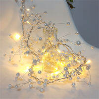 Ocean Pearl Beads String Lights 2M ไฟ20LED แบตเตอรี่ Powered White Pearl Fairy Garland สำหรับงานแต่งงานวันเกิดปีใหม่ DIY Home