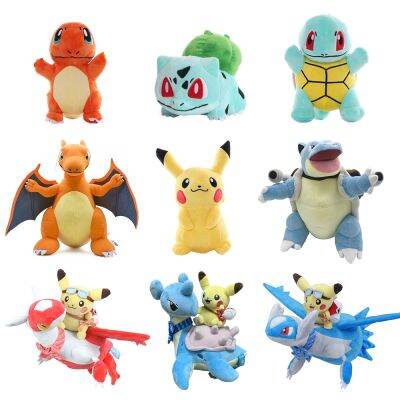 【YF】 Pokemon Plush Toy Pikachu Stuffed Eevee Charmander Squirtle Charizard Blastoise Bulbasaur Anime Figure Doll Baby Christmas Gift