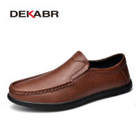 DEKABR ใหม่แฟชั่นผู้ชายหนังวัวขับรถ Loafers Slip On น้ำหนักเบาสบาย Mens Casual รองเท้ารองเท้าแตะแบน Shoes