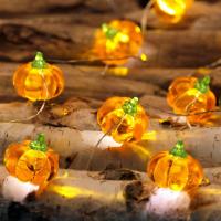 【YF】✇☾  Pumpkin Hanging Lantern String Kids Birthday Supplies Decoration Lamp Props