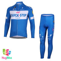 ชุดจักรยานแขนยาวทีม Quick Step 18 (02) สีฟ้าขาว