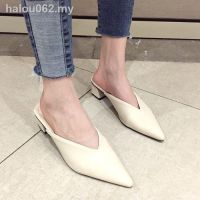 women slipper๑▤♧Baotou outside wear slippers female in the summer of 2020 new han edition fashion muller pointed shoes joker thick with lazy half dragged tide