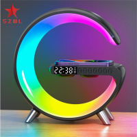 SZWL Smart Wake Up Light Alarm Clocks With App Sunrise Alarm Clock 15w Fast Wireless Charger For Heavy Sleepers