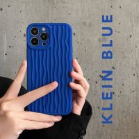 Klein เม็ดหยักสีฟ้าโทรศัพท์ TPU แบบน่มเคสสำหรับไอโฟน15 Promax 15 14 Pro Max 14 13 Pro Max 12 Pro Max 11 Pro Max Xs Max Xr X Xs