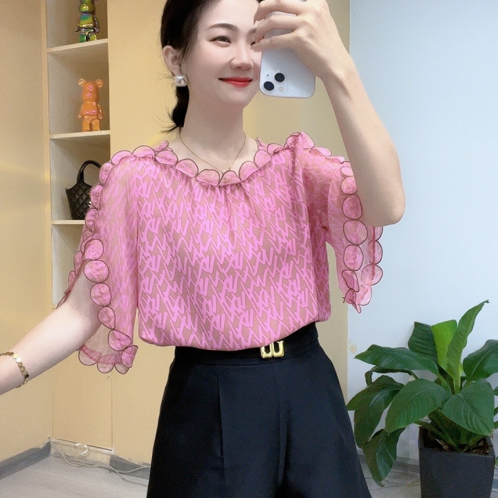 เสื้อแฟชั่นของผู้หญิงเสื้อสตรีปักลาย-yangqi-fei-แขนเฟยดอกไม้เสื้อเชิ้ตตัวเล็กบางและวัยรุ่นใหม่