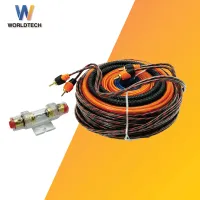 Worldtech WT-777WIR-20 Amplifier Wiring Kit 2500 วัตต์ ชุดสายไฟ RCA สายเคเบิ้ลฟิวส์ สายเคเบิ้ล Copper 99.99%