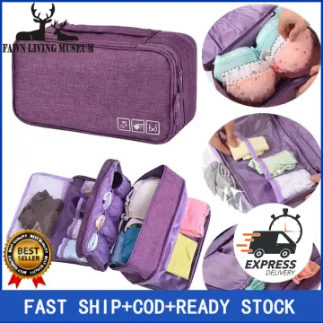 Portable Underwear Bra Storage Bag Waterproof Travel Toiletry Organizer,Purple