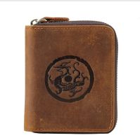 Man money clips wallets cow leather 2018 new male short vintage business genuine leather wallet bags