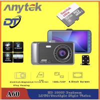 ?ห้ามพลาด! AnytekA60จอPS4นิ้วดีไซน์สวยDVRรถHD1080P Dashcam LDWS Starlight Night Vision กล้องมองหลังBack camera1080P+เลือกSDCard Very Hot