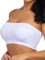 xixibeauty Womens Two Layers Anti-slip Light Patched Tube Lingerie Off The Shoulder Bra With Breast Pad Without Underwire Wrap