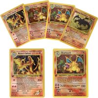 ชุดพื้นฐานโปเกมอน1996 Jaar Engels Kaarten Pikachu Diy เกมโปเกมอนส่องแสง Charizard การ์ดเกมคอลเลกชันของเล่นของขวัญสำหรับเด็ก