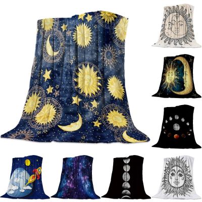 （in stock）The sun moon pattern blanket, planet pattern blanket, universe pattern blanket, and navy blue blanket are hypoallergenic, lightweight, and comfortable all year round.（Can send pictures for customization）