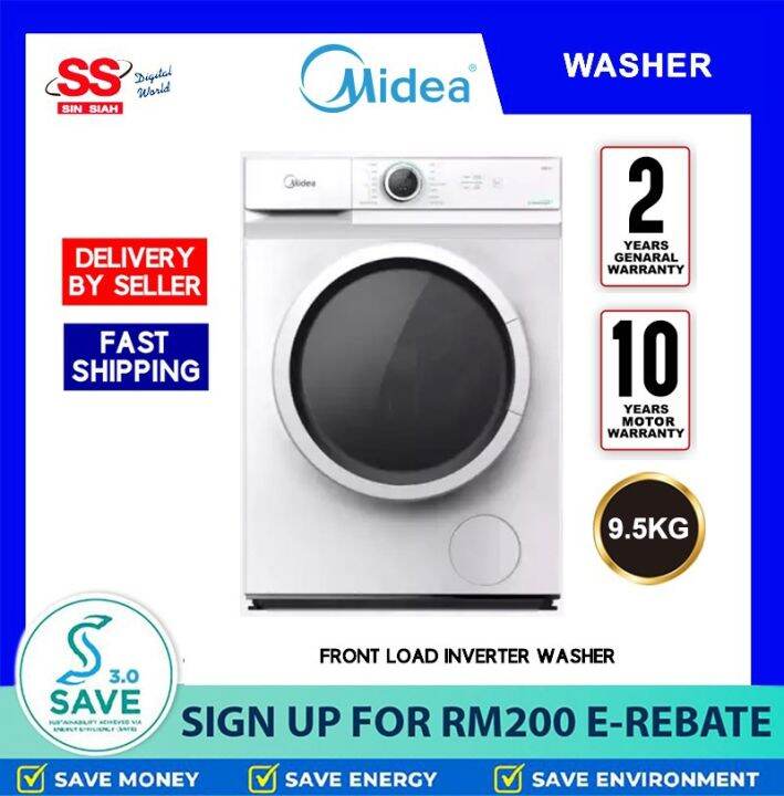 DELIVERY BY SELLER 】Midea Front Load 7.5KG / 8.5KG / 9.5KG MF100W75