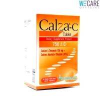 หมดอายุ 26/4/24 CalZa C Tablet แคลซ่า ซี แคลเซียม แอล- ทรีโอเนต 750 mg. + ซี ชนิดเม็ด 60 เม็ด (Wecare)